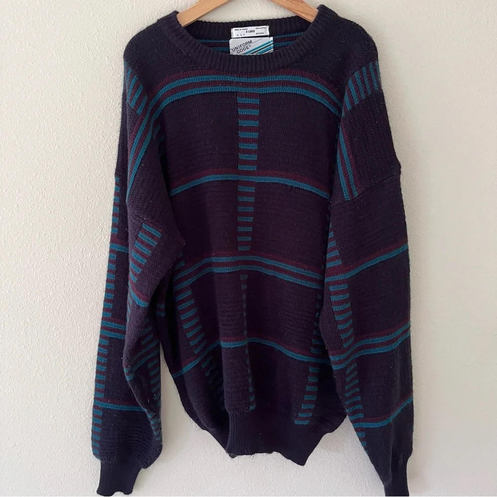 Uniform Code Mens Sweater Size XL‎ Coogi Style Grandpacore 90s Vintage